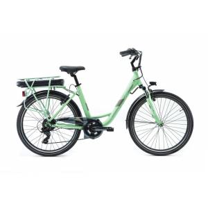 CICLO ELETTRICO DONNA 26 TELAIO 45 ALLUMINIO 6 VELOCITA' *ACQUA MARINA* CON FORCELLA AMMORTIZZATA - WORLD DIMENSION Sunset Plus