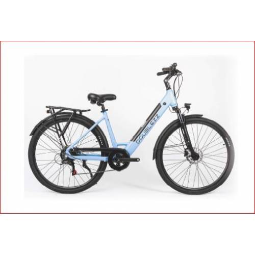 CICLO ELETTRICO DONNA 27,5 TELAIO 44 ALLUMINIO 7 VELOCITA' *AZZURRO* - DOUBLEZZ Agorà