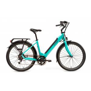 CICLO ELETTRICO DONNA 28 TELAIO 46 ALLUMINIO 7 VELOCITA' *AZZURRO* - WORLD DIMENSION Haira Lady Smart