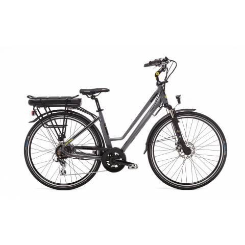 CICLO ELETTRICO DONNA 28 TELAIO 46 ALLUMINIO 7 VELOCITA' *GRIGIO SCURO OPACO* - WORLD DIMENSION Perses Lady