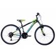 CICLO 24 MTB UOMO TELAIO 34 ACCIAIO 18 VELOCITA' FORCELLA AMMORTIZZATA *NERO GIALLO AZZURRO* - DOUBLEZZ "Maniac"