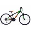CICLO 24 MTB UOMO TELAIO 34 ACCIAIO 18 VELOCITA' FORCELLA AMMORTIZZATA *NERO VERDE ARANCIO* - DOUBLEZZ "Maniac"