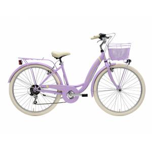 CICLO 26 CITY DONNA TELAIO 42 ACCIAIO 6 VELOCITA' *LILLA OPACO* CON CESTNO IN TINTA - ADRIATICA Panda 26