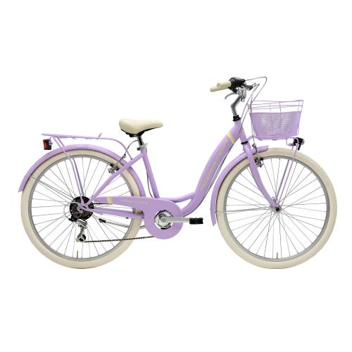 CICLO 26 CITY DONNA TELAIO 42 ACCIAIO 6 VELOCITA' *LILLA OPACO* CON CESTNO IN TINTA - ADRIATICA Panda 26