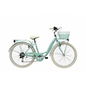 CICLO 26 CITY DONNA TELAIO 42 ACCIAIO 6 VELOCITA' *VERDE ACQUA OPACO* CON CESTNO IN TINTA - ADRIATICA Panda 26