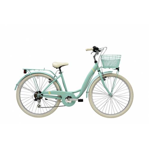 CICLO 26 CITY DONNA TELAIO 42 ACCIAIO 6 VELOCITA' *VERDE ACQUA OPACO* CON CESTNO IN TINTA - ADRIATICA Panda 26