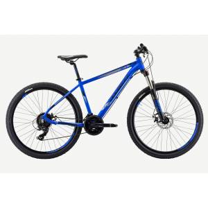 CICLO 27,5 MTB UOMO TELAIO 44/M ALLUMINIO 24 VELOCITA' FRENI A DISCO IDRAULICI FORCELLA AMMORTIZZATA *NERO BLU* - DOUBLEZZ Hack