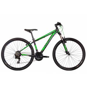 CICLO 27,5 MTB UOMO TELAIO 48 ALLUMINIO 21 VELOCITA' FORCELLA AMMORTIZZATA *NERO VERDE* - DOUBLEZZ "Boxer"