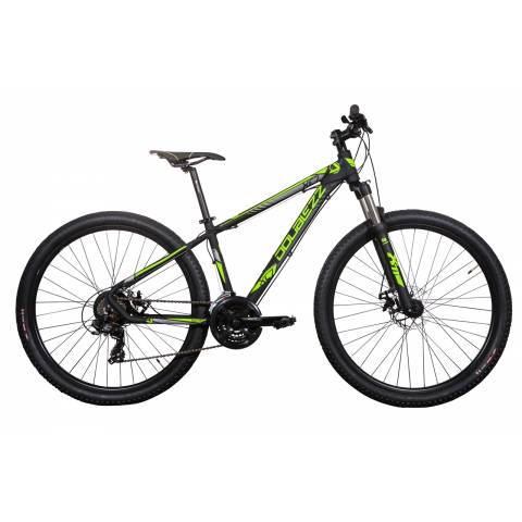 CICLO 27,5 MTB UOMO TELAIO 48/L ALLUMINIO 21 VELOCITA'  FRENI A DISCO MECCANICI FORCELLA AMMORTIZZATA *NEROGIALLO" - DOUBLEZZ "