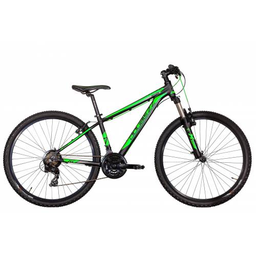 CICLO 27,5 MTB UOMO TELAIO 52 ALLUMINIO 21 VELOCITA' FORCELLA AMMORTIZZATA *NERO VERDE* - DOUBLEZZ "Boxer"