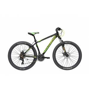 CICLO 27,5 MTB UOMO TELAIO ALLUMINIO 38 Tg.S 21 VELOCITA'  FRENI A DISCO MECCANICI FORCELLA AMMORTIZZATA *NERO GIALLO VERDE" -