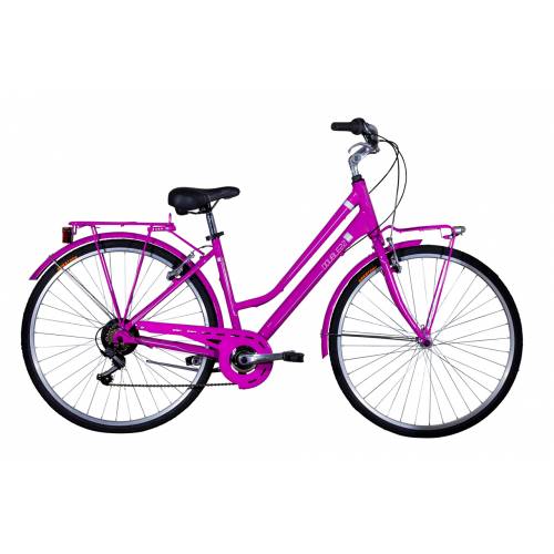 CICLO 28 CITY DONNA TELAIO 45 ALLUMINIO 7 VELOCITA' *FUXIA* - DOUBLEZZ "Travel Lady"