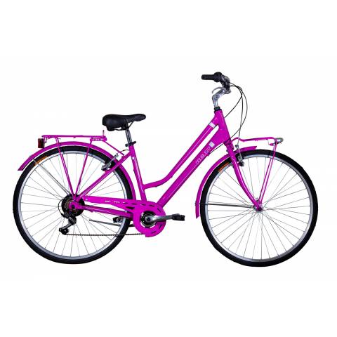 CICLO 28 CITY DONNA TELAIO 45 ALLUMINIO 7 VELOCITA' *NERO OPACO* - DOUBLEZZ "Travel Lady"
