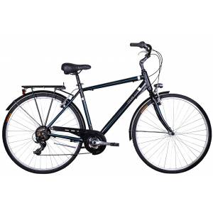 CICLO 28 CITY UOMO TELAIO 52 ALLUMINIO 21 VELOCITA' *NERO OPACO* - DOUBLEZZ "Travel Man"
