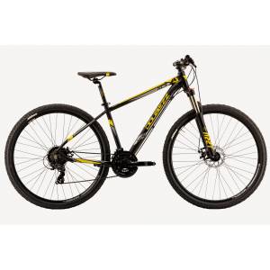 CICLO 29 MTB UOMO TELAIO 52/XL ALLUMINIO 21 VELOCITA' FRENI A DISCO MECCANICI FORCELLA AMMORTIZZATA *NERO GIALLO* - DOUBLEZZ Ha