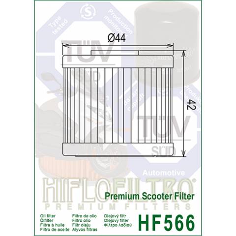 FILTRO OLIO HIFLO HF566 Premium Scooter