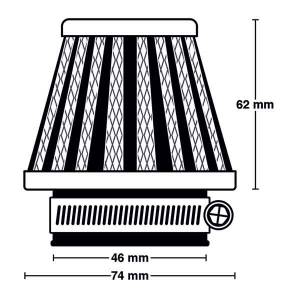 FILTRO POTENZA UNIVERSALE 74X62mm ATTACCO d.46mm - MEIWA M5013