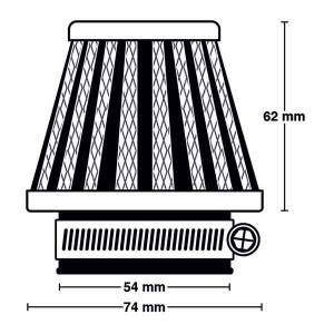 FILTRO POTENZA UNIVERSALE 74X62mm ATTACCO d.54mm - MEIWA M5007