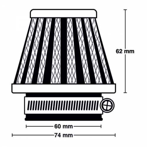 FILTRO POTENZA UNIVERSALE 74X62mm ATTACCO d.60mm - MEIWA M5011
